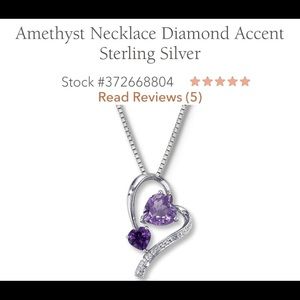 Amethyst Necklace Diamond Accent, Sterling Silver
